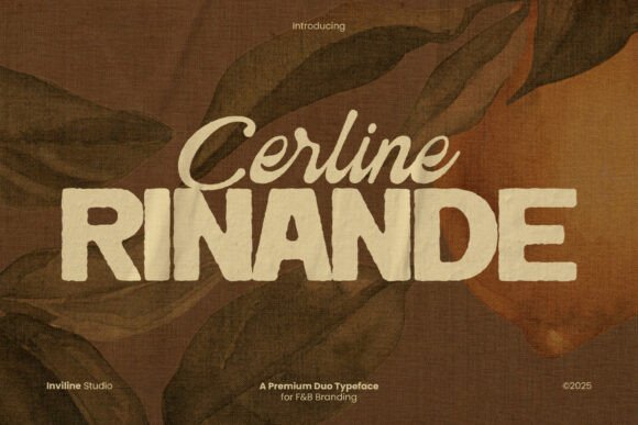 Cerline Rinande Typeface for Rustic Branding