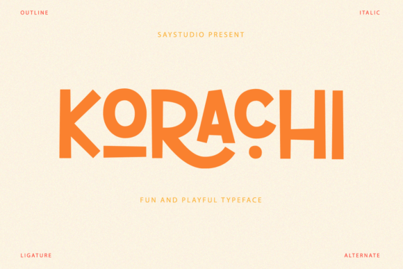 Korachi Typeface: A Playful Sans Serif for Branding